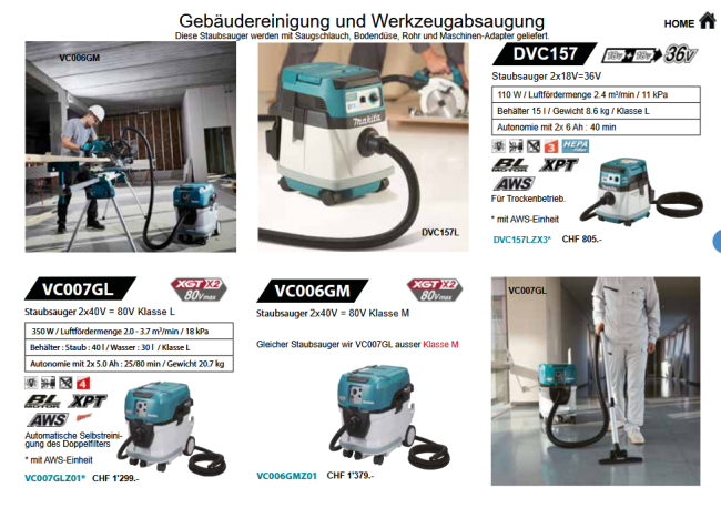 48. Makita Staubsauger (Reinigen und Saugen)